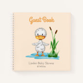 かわいい男女兼用アヒル赤ちゃんシャワーゲストブック ノートブック (正面)