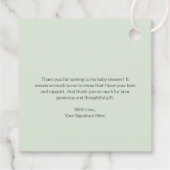 かわいい男女兼用ウッドランド動物の赤ちゃんシャワー フェイバータグ (裏面)