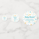 かわいい男女兼用キリン&スターズベビーシャワー コンフェッティ (裏面)
