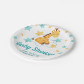 かわいい男女兼用キリン&スターズベビーシャワー ペーパープレート (アングル)