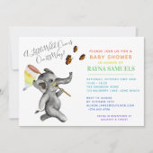 かわいい男女兼用サファリ象の赤ちゃんシャワー 招待状 (正面)