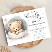 かわいい男女兼用テディベアの赤ちゃんシャワー 招待状