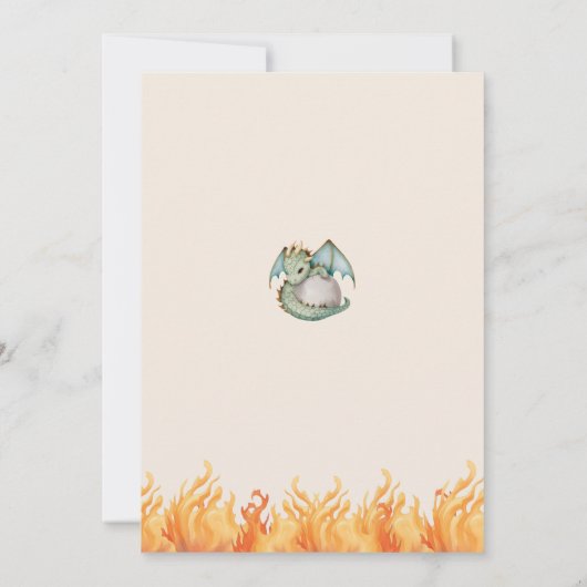 かわいい男女兼用ドラゴンエッグ赤ちゃんシャワー 招待状 (裏面)