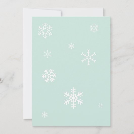 かわいい男女兼用フクロウ冬のバビシャワー 招待状 (裏面)