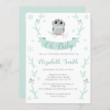 かわいい男女兼用フクロウ冬のバビシャワー