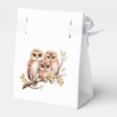 かわいい男女兼用フクロウ赤ちゃんシャワー フェイバーボックス (裏面サイド)