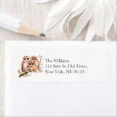 かわいい男女兼用フクロウ赤ちゃんシャワー ラベル (インサイチュ)