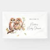 かわいい男女兼用フクロウ赤ちゃんシャワー 横断幕 (横)