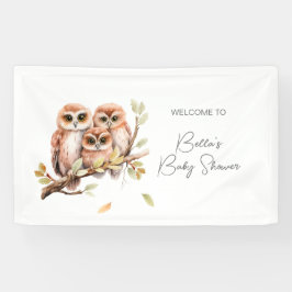 かわいい男女兼用フクロウ赤ちゃんシャワー 横断幕