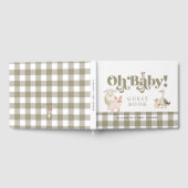 かわいい男女兼用ベビー農園動物ベビーシャワー ゲストブック (全面)