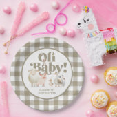 かわいい男女兼用ベビー農園動物ベビーシャワー ペーパープレート (パーティー)