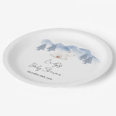 かわいい男女兼用冬のシロクマ赤ちゃんシャワー ペーパープレート (アングル)