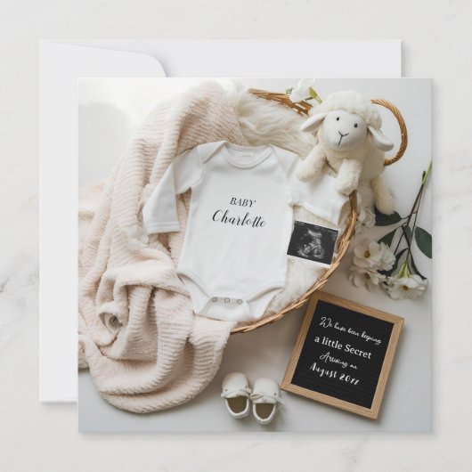 かわいい男女兼用妊娠のお知らせ シーズンカード (正面)