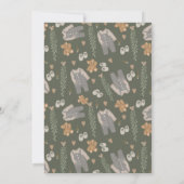 かわいい男女兼用服のライン ボーホー ベイビー シャワー 招待状 (裏面)