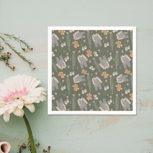 かわいい男女兼用服ボホベイビーシャワー スタンダードカクテルナプキン