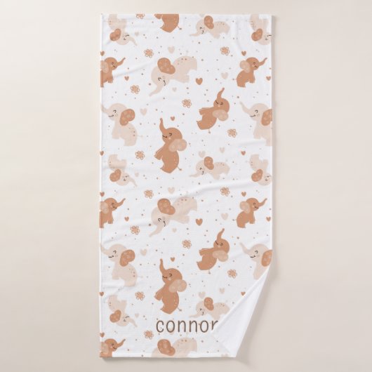 かわいい男女兼用水彩象ベビー バスタオル (バスタオル)