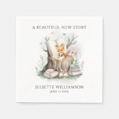 かわいい男女兼用水彩赤ちゃんシャワー スタンダードカクテルナプキン (正面)