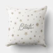 かわいい男女兼用白い銀色の星エレガント クッション (正面)