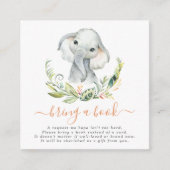 かわいい男女兼用象が本を持ってくる エンクロージャーカード (正面)