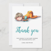 かわいい男女兼用赤ちゃんシャワーサンキューカード サンキューカード (正面)