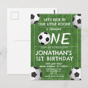 かわいい男子サッカー スポーツ こども 1歳 誕生日 ポストカード