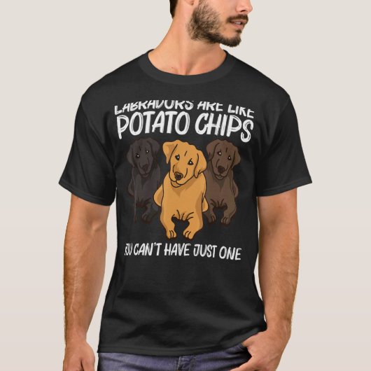 かわいい男性へラブラドール女性子犬の動物 Tシャツ (正面)