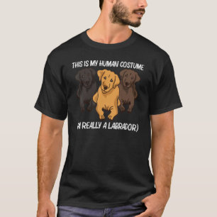 かわいい男性へラブラドール女性子犬の動物 Tシャツ