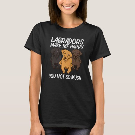 かわいい男性へラブラドール女性子犬の動物 Tシャツ (正面)