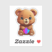 かわいい男性プライドフラッグベアホールドハート シール (シート)