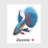 かわいい男性ベータ魚の漫画のキャラクター シール (シート)