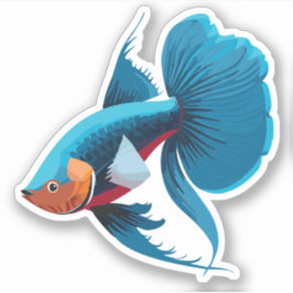 かわいい男性ベータ魚の漫画のキャラクター シール