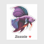 かわいい男性ベータ魚の漫画のキャラクター シール (シート)