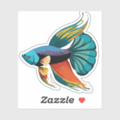 かわいい男性ベータ魚の漫画のキャラクター シール (シート)