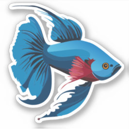 かわいい男性ベータ魚の漫画のキャラクター シール