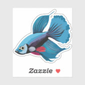 かわいい男性ベータ魚の漫画のキャラクター シール (シート)