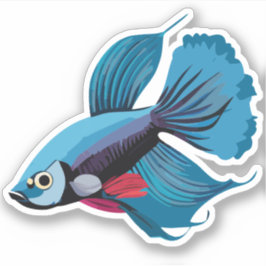かわいい男性ベータ魚の漫画のキャラクター シール