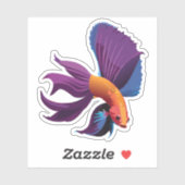 かわいい男性ベータ魚の漫画のキャラクター シール (シート)