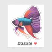 かわいい男性ベータ魚の漫画のキャラクター シール (シート)