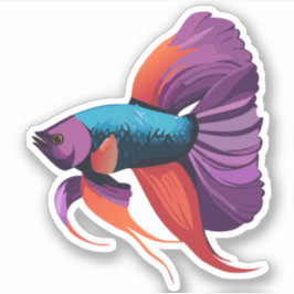 かわいい男性ベータ魚の漫画のキャラクター シール