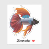 かわいい男性ベータ魚の漫画のキャラクター シール (シート)