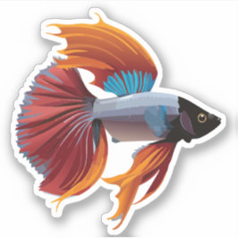 かわいい男性ベータ魚の漫画のキャラクター シール