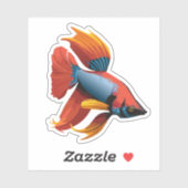 かわいい男性ベータ魚の漫画のキャラクター シール (シート)