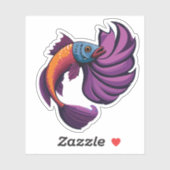 かわいい男性ベータ魚の漫画のキャラクター シール (シート)