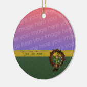 かわいい男性小妖精や小人リースホリデーフォトオーナメント セラミックオーナメント (左)