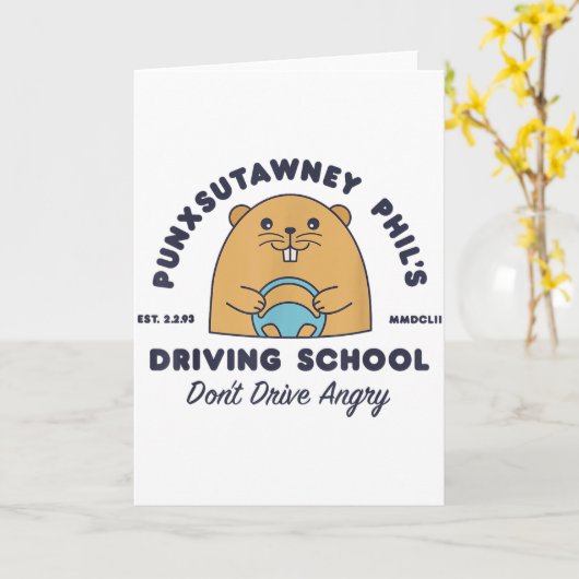 かわいい男 女 ロカール ドライビングスクール 地球の仲間 カード (黄色い花)