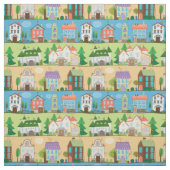 かわいい町の通り生地 ファブリック (見本)