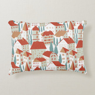 かわいい町家：シームレスなイラストレーション アクセントクッション