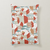 かわいい町家：シームレスなイラストレーション アクセントクッション (正面(垂直))