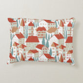 かわいい町家：シームレスなイラストレーション アクセントクッション (裏面)