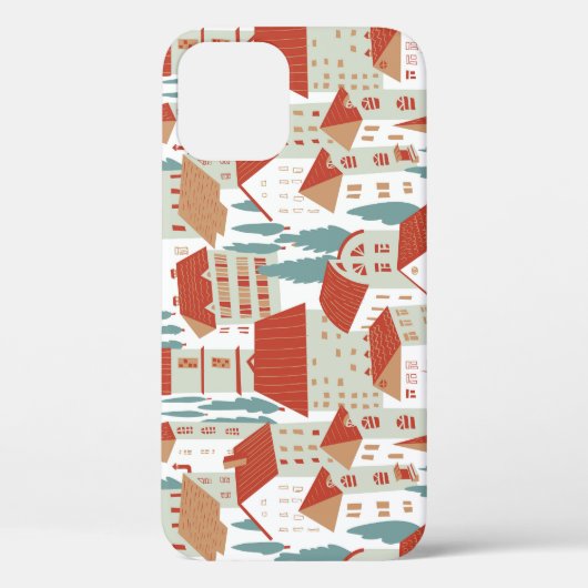 かわいい町家:シームレスなイラストレーション Case-Mate iPhoneケース (裏面)